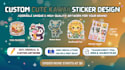 design custom die cut stickers and sticker sheets