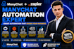 create manychat automation and zapier workflows