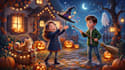 draw 3d halloween children book illustration