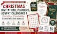 do christmax invitations, planner, svg bundle, advent calender holiday printable
