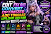 edit fix rig convert optimized add toggles upload avatar custom vrchat avatar