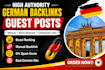 do manual SEO german backlink via german guest post high authority link building