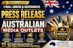 write and distribute a press release to australian media outlets