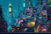 create a stunning sci fi or cyberpunk city concept art