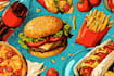 food pop art illustrations
