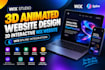3d animated website design, 3d intractive wix website, wix spline integration
