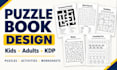 design activity book, crossword, word search puzzle, kid and adult coloring book