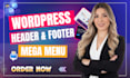 design or customize your wordpress header and footer