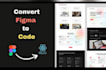 convert figma design to HTML CSS javascript tailwind and react