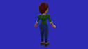 create lowpoly character model, custom animation, crunchy pixel, retro psx,n64