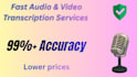 transcribe audio and video files with high accuracy