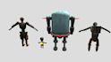 make custom robot psx style, object style, ps1, ps2,  human style, sci fi model