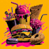 make custom restaurant food pop art designs