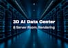 create 3d ai data center design and server room rendering