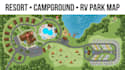 design vector resort map, campground map and rv park map