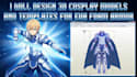 design 3d cosplay models and templates for eva foam armor