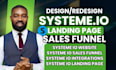 build systeme io landing page, systeme io sales funnel and systeme io automation