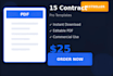 send you 5 professional freelance contract templates in PDF