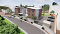 sketchup 3d house brick design, facade condominium block render, local bim code