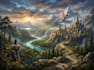 create stunning fantasy landscape, background illustration