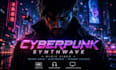 create cyberpunk synthwave music video, retro wave and electronic techno visual