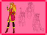 design furry character reference sheet with emotions