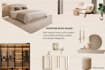 create a modern minimalist interior design mood board