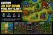 create custom 2d top down pixel art tileset, tilemap and game assets