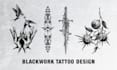 create a realistic blackwork tattoo placement mockup