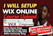 setup wix online course upload lessons membership wix velo code launch website