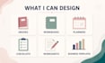 design professional digital products, workbooks, planners