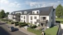 render modern residential complexes, cgi multi family housing,private balconies