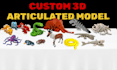 create custom 3d articulated model flexi toy stl for 3d printing