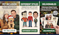 design custom christmas cards with personalized illustrations