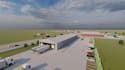 construct industrial building,warehouse site plan visualization,archviz suburban