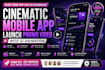 create a cinematic mobile app launch promo video with UI animation