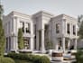 buildup luxury villa house on single plot site development, modern facade render