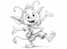 sketch, outline and color cartoon illustrations