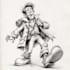 draw black and white  cartoon sketch