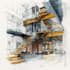 do watercolor style architectural or interior illustration