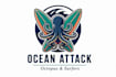 design a quality ocean attack octopus  surfer mascot logo