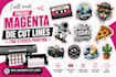create precise magenta die cut lines for sticker printing