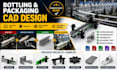 bottling line guide rails, packaging cad, machine brackets and replacement parts