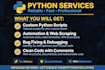 write python scripts, automation and fix python bugs