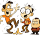 draw a cartoon characters in a funny sketch