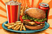 do a food pop art illustration