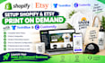 setup shopify etsy print on demand with  teeinblue and customily