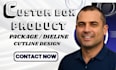 create custom box packaging dieline cutline design 3d render print ready file