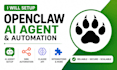 setup openclaw ai agent, claude api, n8n automation and integrations