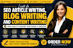 do SEO article writing, blog writing, and content writing